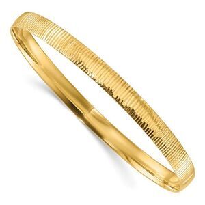 Sterling Silver Gold Tone Diamond Cut Bangle